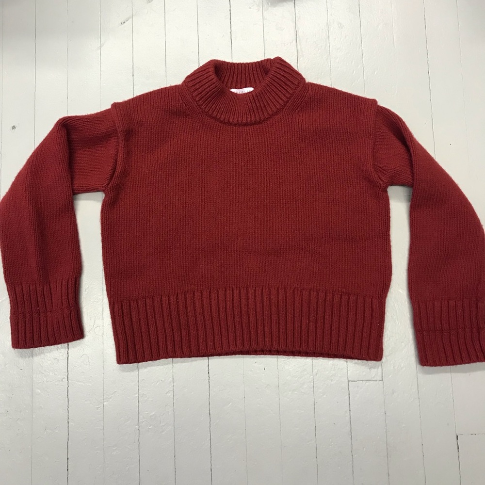 Everlane red crew sweater wool cashmere blend